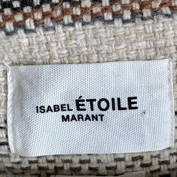 Isabel Marant Étoile Josia Striped Fringe Coat Jacket Blazer Sz 40 L Boho Paris - Picture 10 of 12